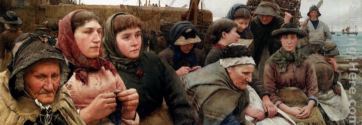 Waiting For The Boats painting - Walter Langley Waiting For The Boats art painting